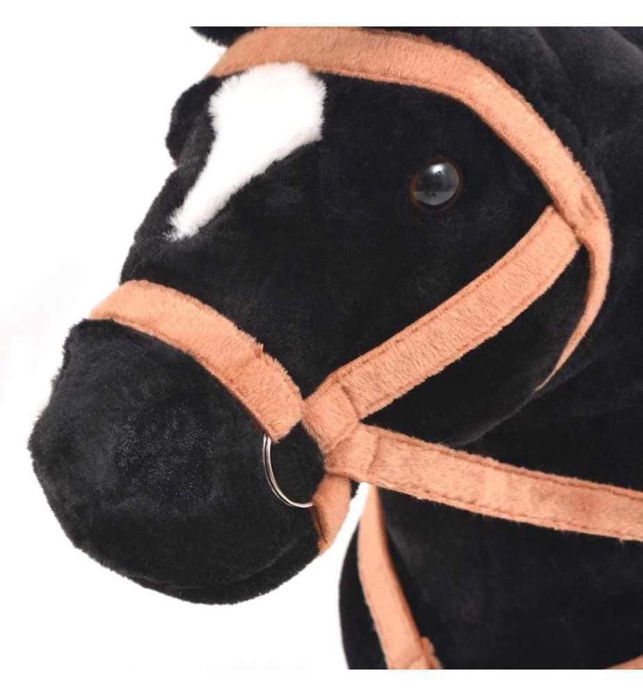 Plüschtier Pferd Stehend Plüsch Schwarz