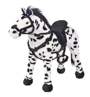 Plüschtier Stehend Pferd Schwarz und Weiss XXL