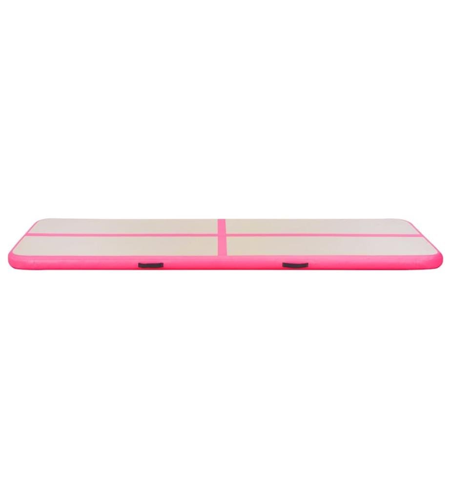 Aufblasbare Gymnastikmatte mit Pumpe 300×100×10 cm PVC Rosa