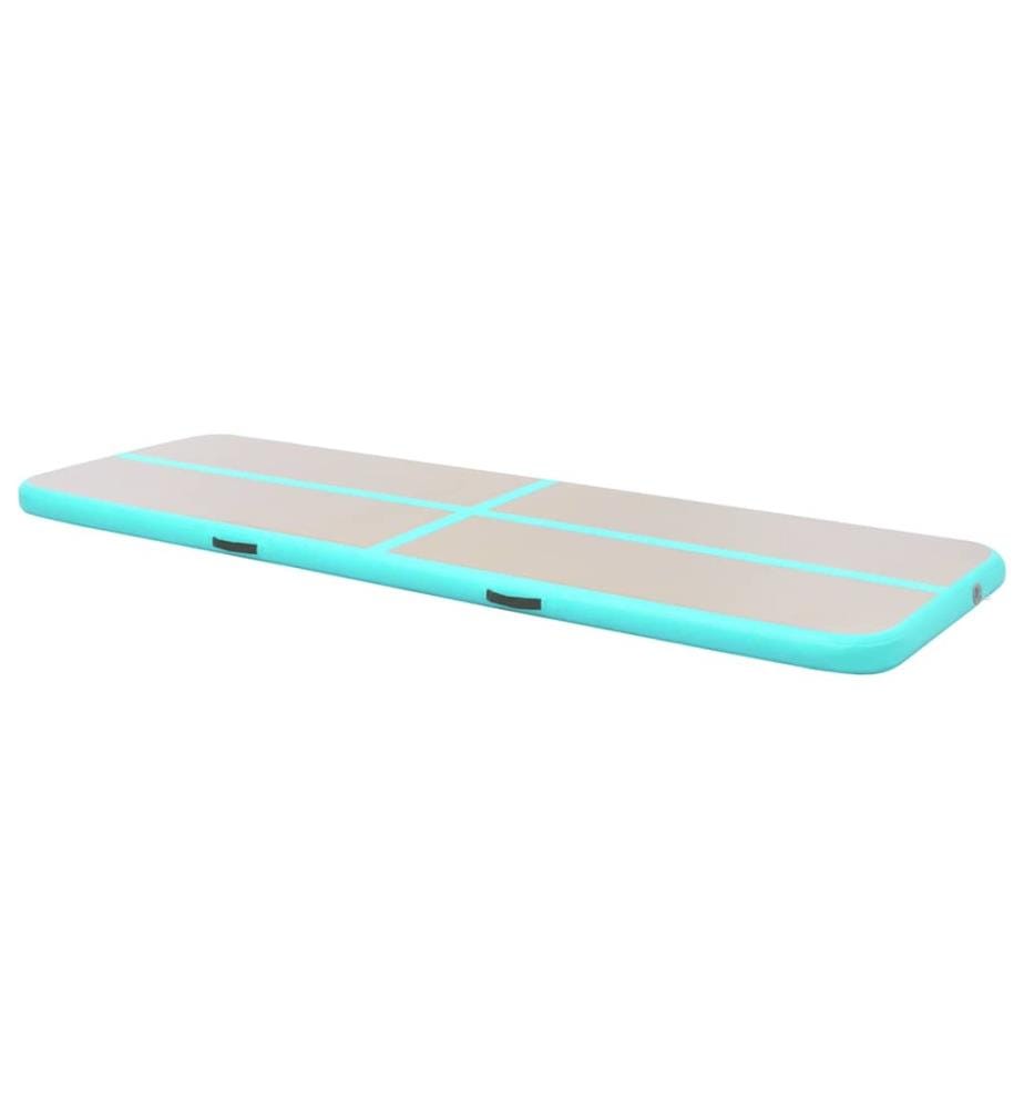 Aufblasbare Gymnastikmatte mit Pumpe 300x100x10 cm PVC Grün