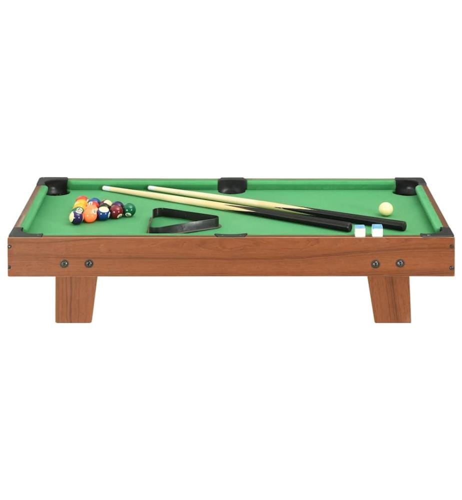 3-Fuss-Mini-Billardtisch 92×52×19 cm Braun und Grün