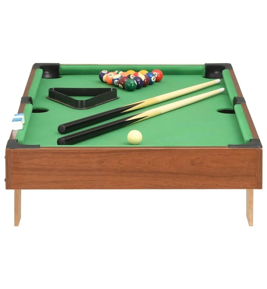 3-Fuss-Mini-Billardtisch 92×52×19 cm Braun und Grün