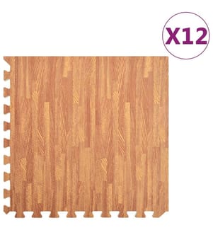 Tapis de sol 12 pcs Grain de bois 4,32? Mousse EVA