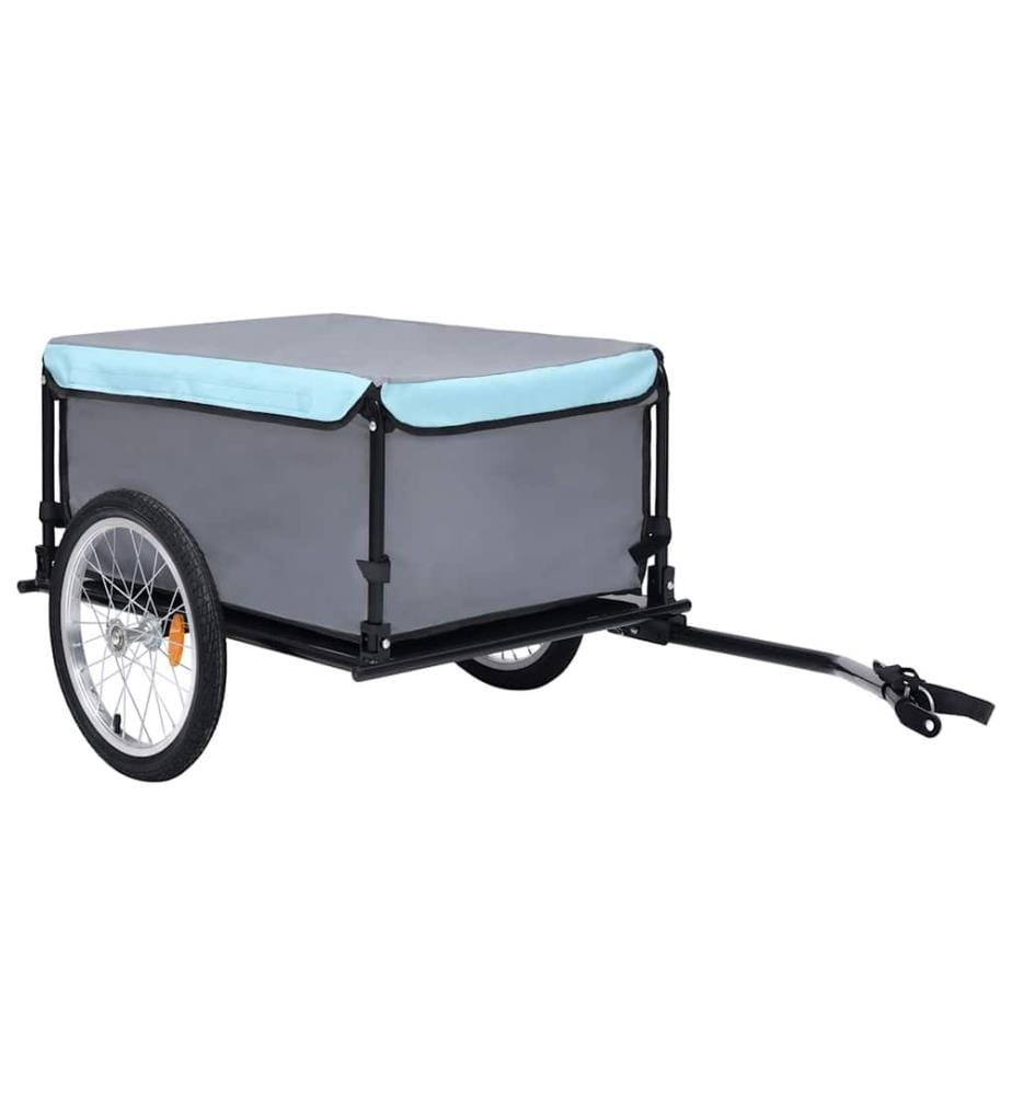 Fahrradanhänger Schwarz und Blau 65 kg