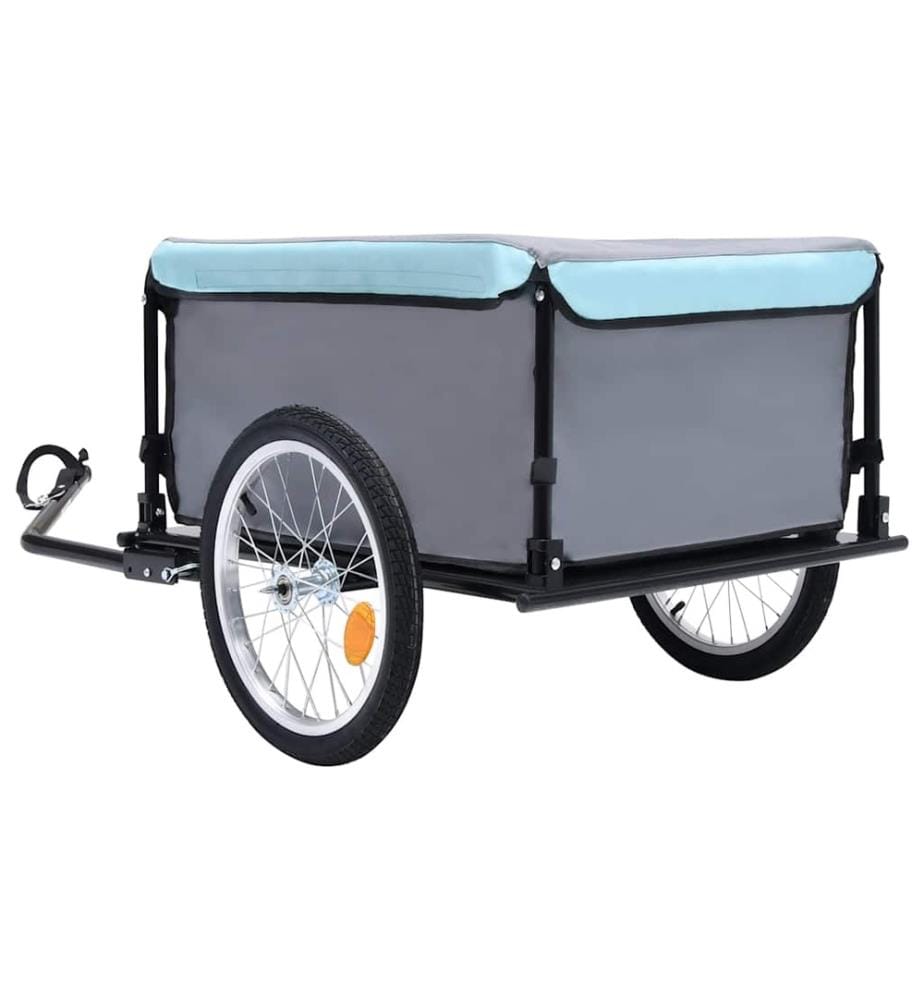 Fahrradanhänger Schwarz und Blau 65 kg