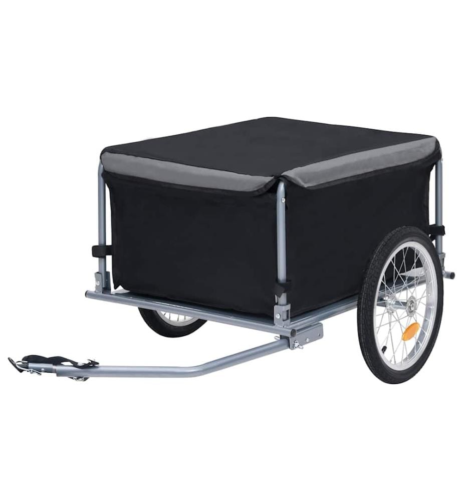 Fahrradanhänger Schwarz und Grau 65 kg
