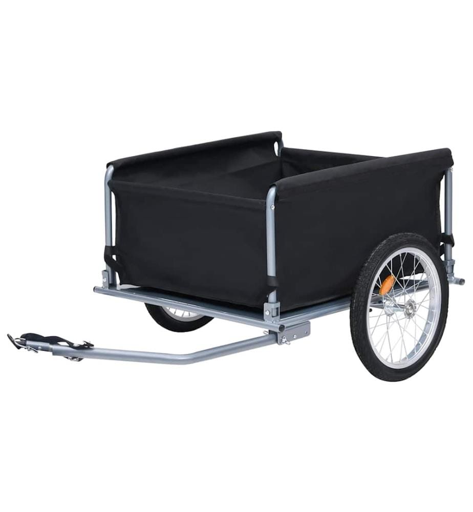 Fahrradanhänger Schwarz und Grau 65 kg