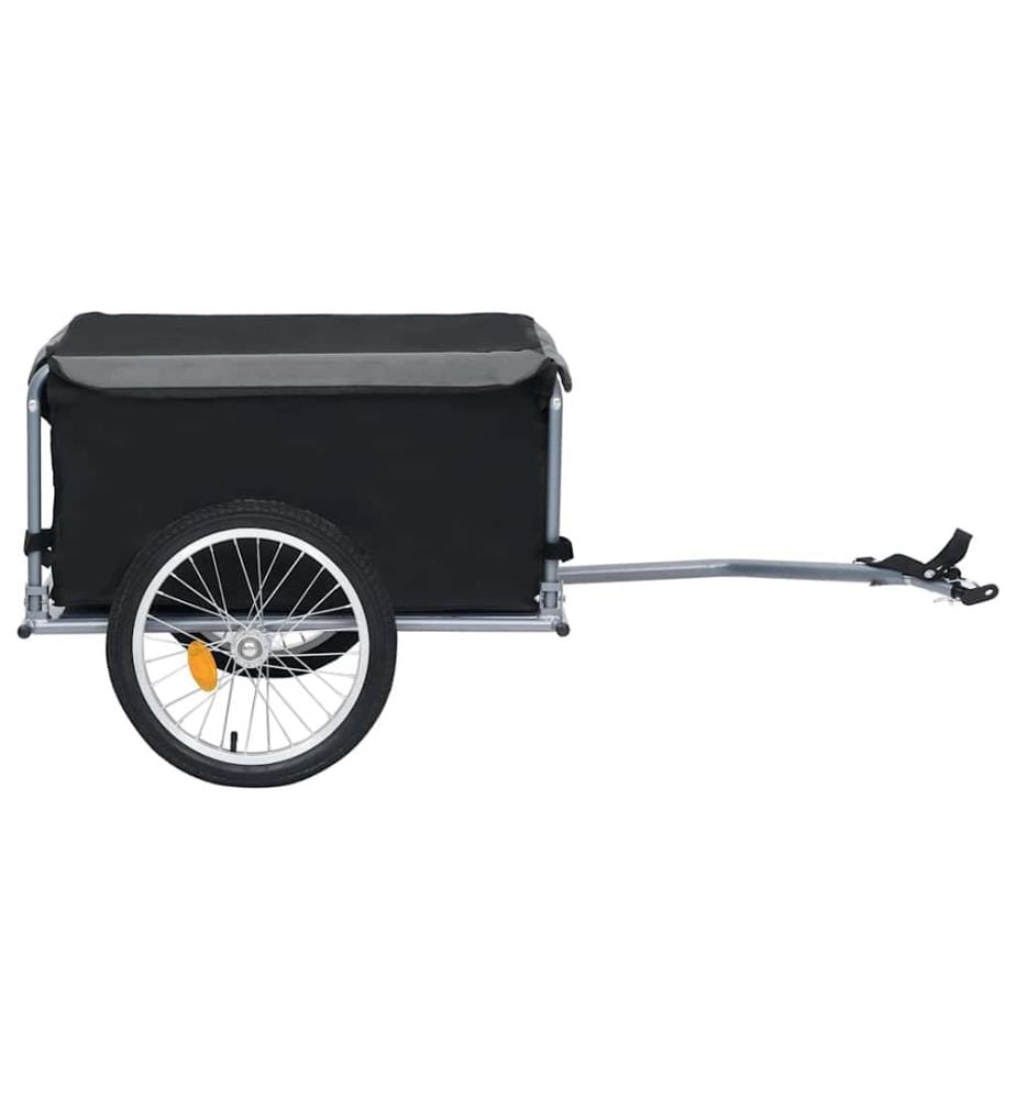 Fahrradanhänger Schwarz und Grau 65 kg