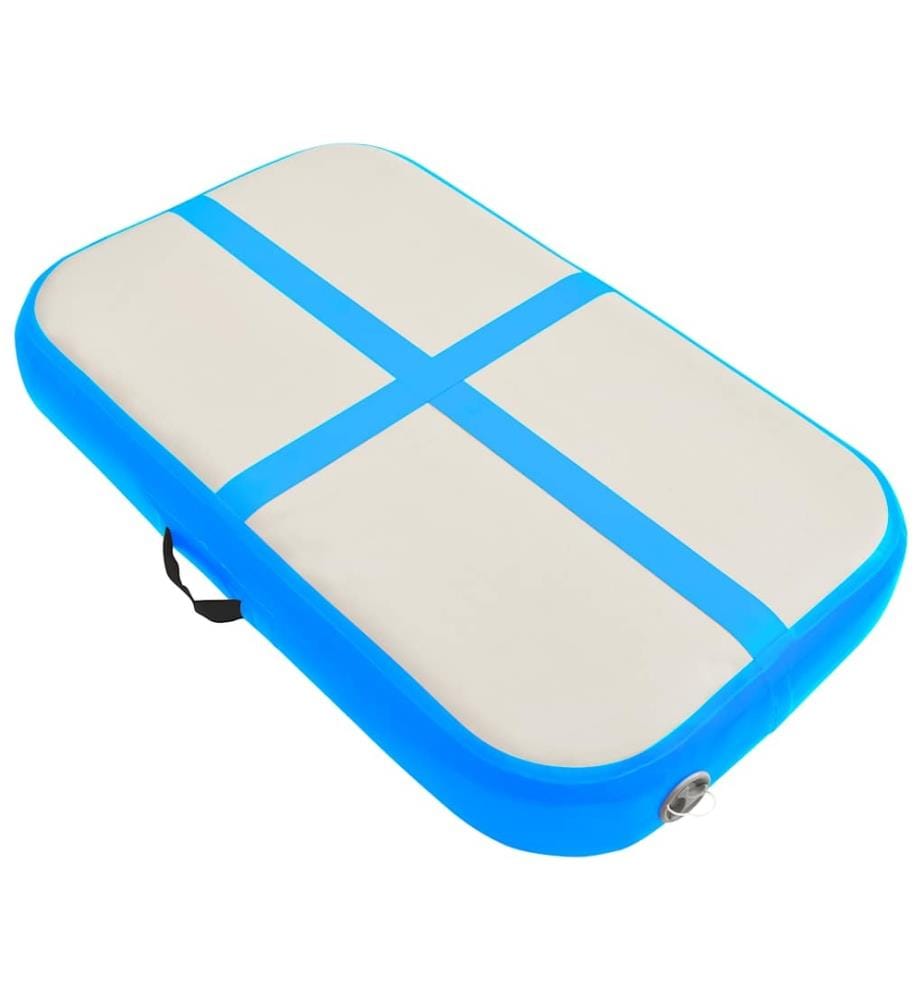 Aufblasbare Gymnastikmatte mit Pumpe 60x100x10 cm PVC Blau
