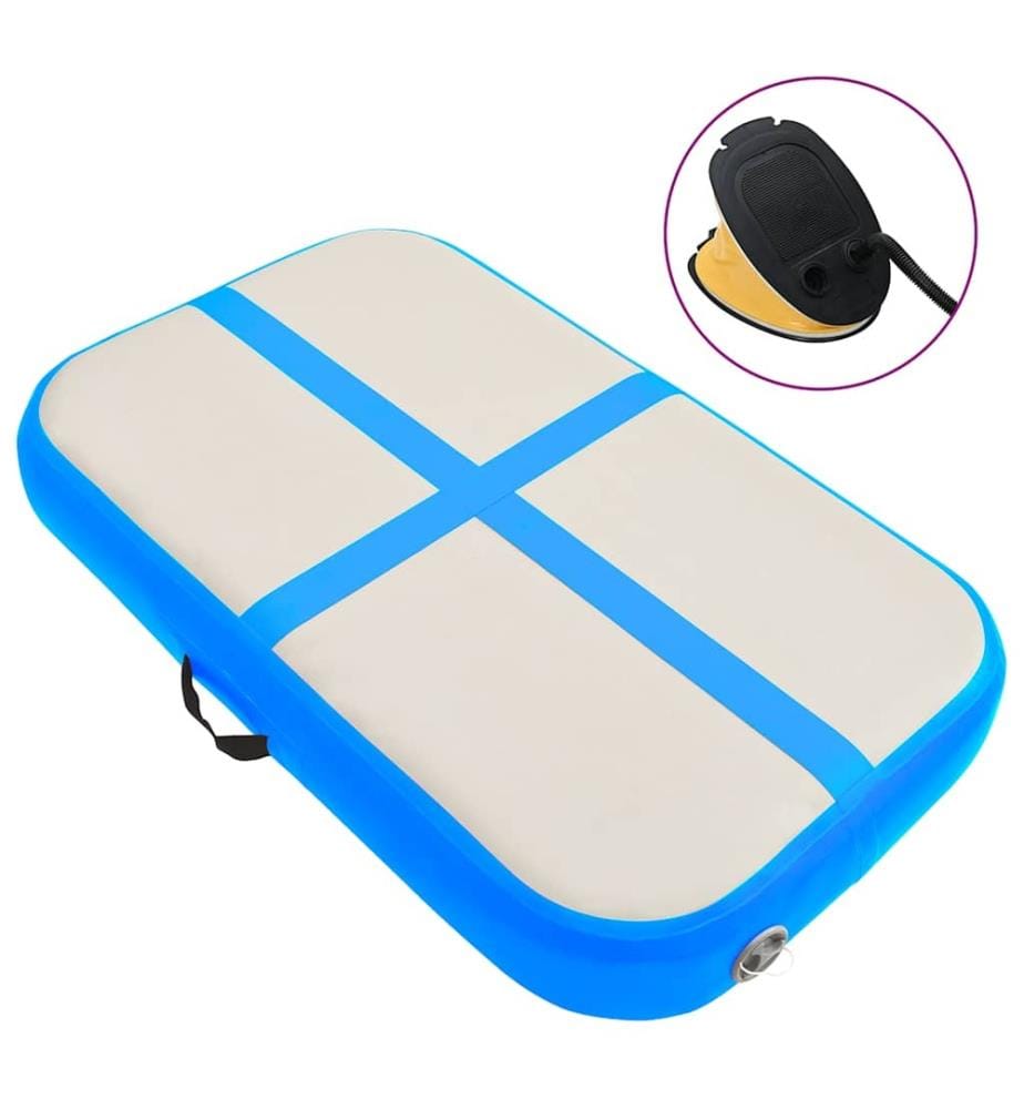Aufblasbare Gymnastikmatte mit Pumpe 60x100x20 cm PVC Blau
