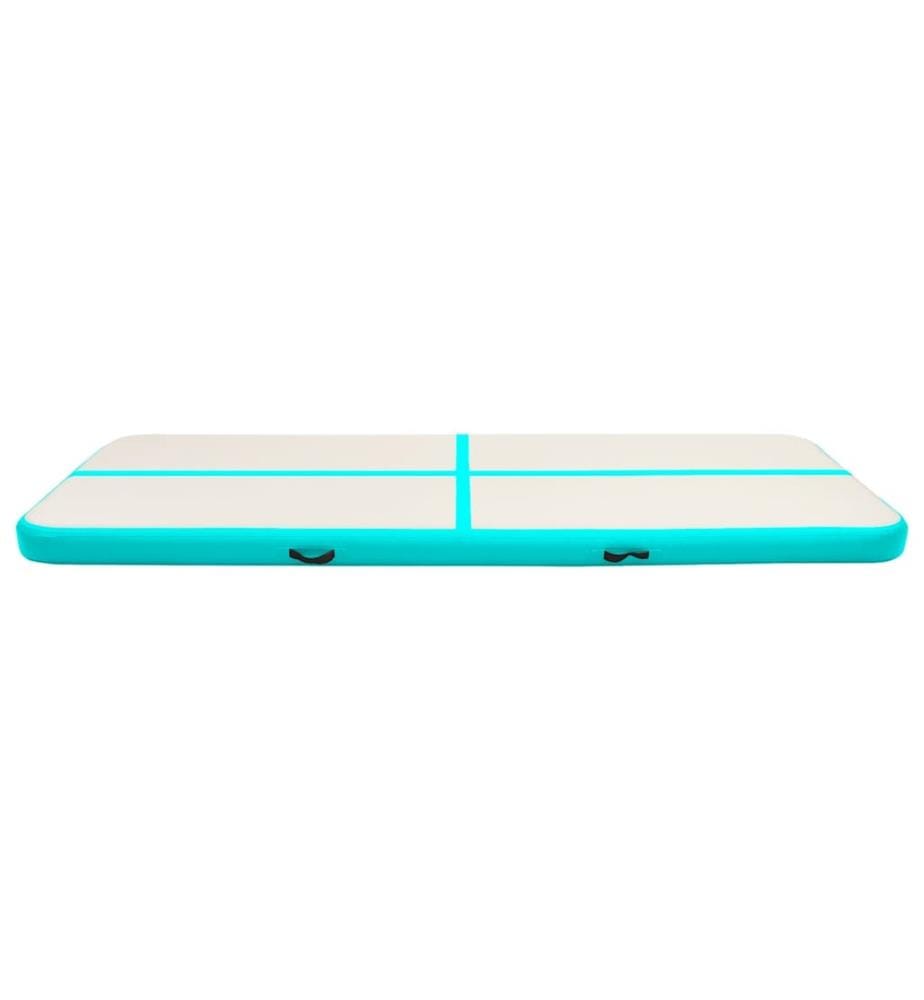 Aufblasbare Gymnastikmatte mit Pumpe 300x100x15 cm PVC Grün