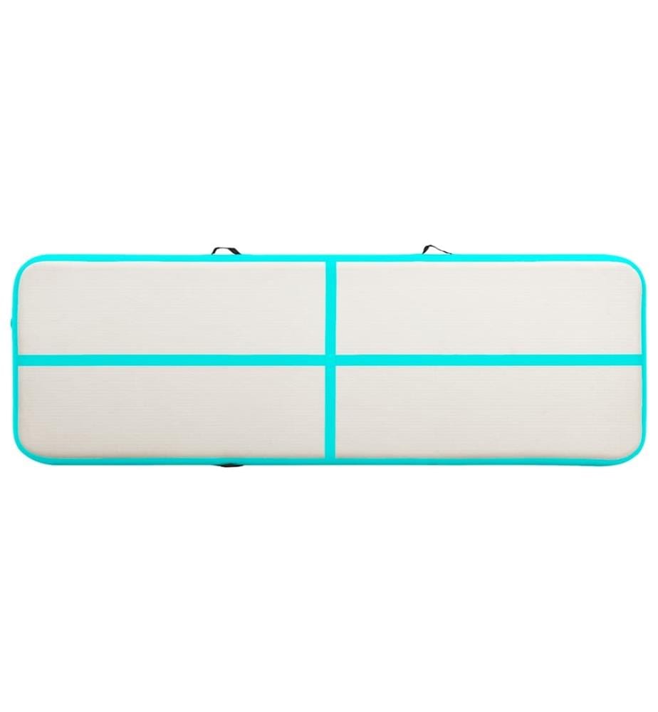 Aufblasbare Gymnastikmatte mit Pumpe 300x100x15 cm PVC Grün