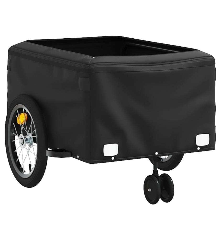 Fahrradanhänger Schwarz und Grün 45 kg Eisen