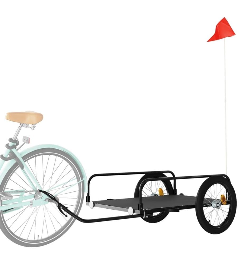 Remorque de vélo noir 135x70x37 cm fer