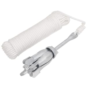 Ancre pliable avec corde argenté 3,2 kg fer malléable