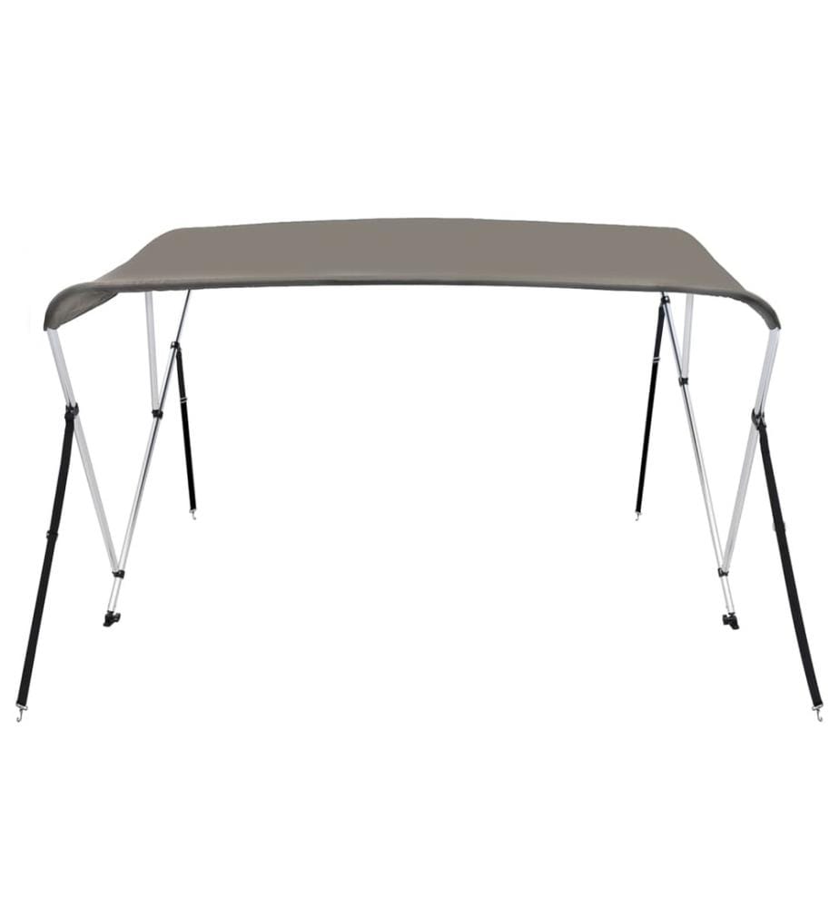 Auvent bimini à 3 arceaux gris 183x140x137 cm