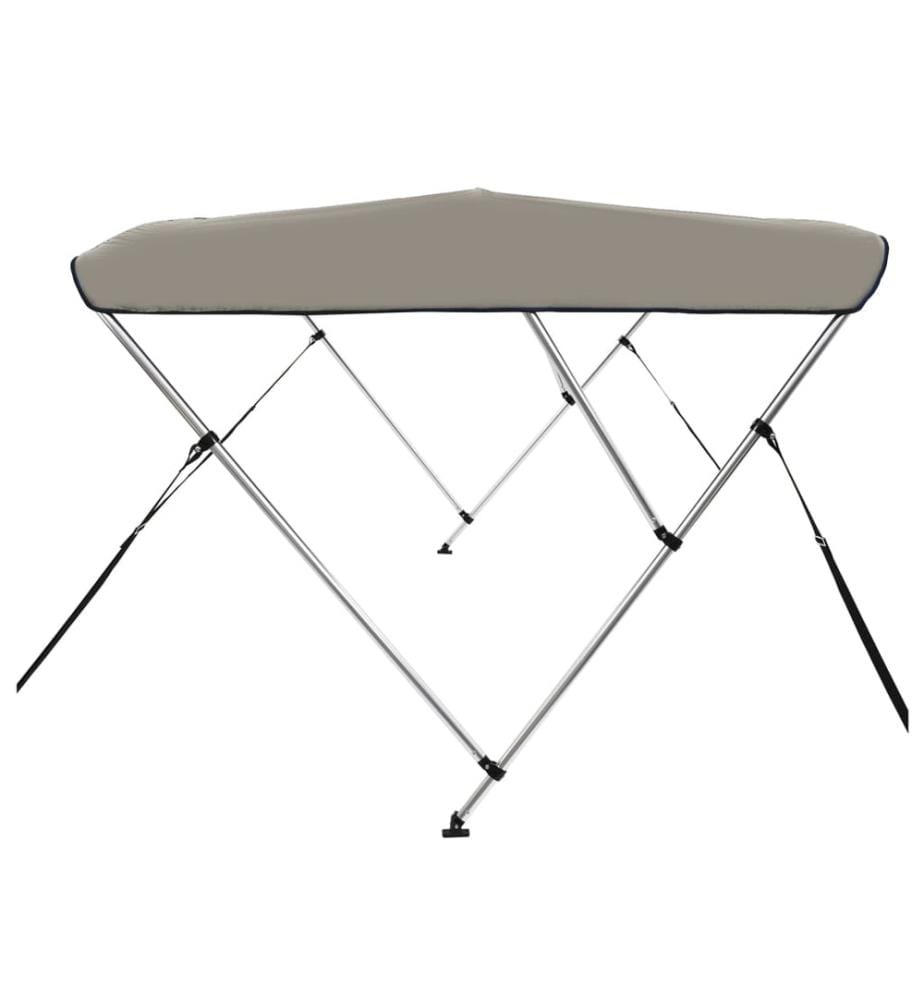 Auvent bimini à 3 arceaux gris 183x180x137 cm