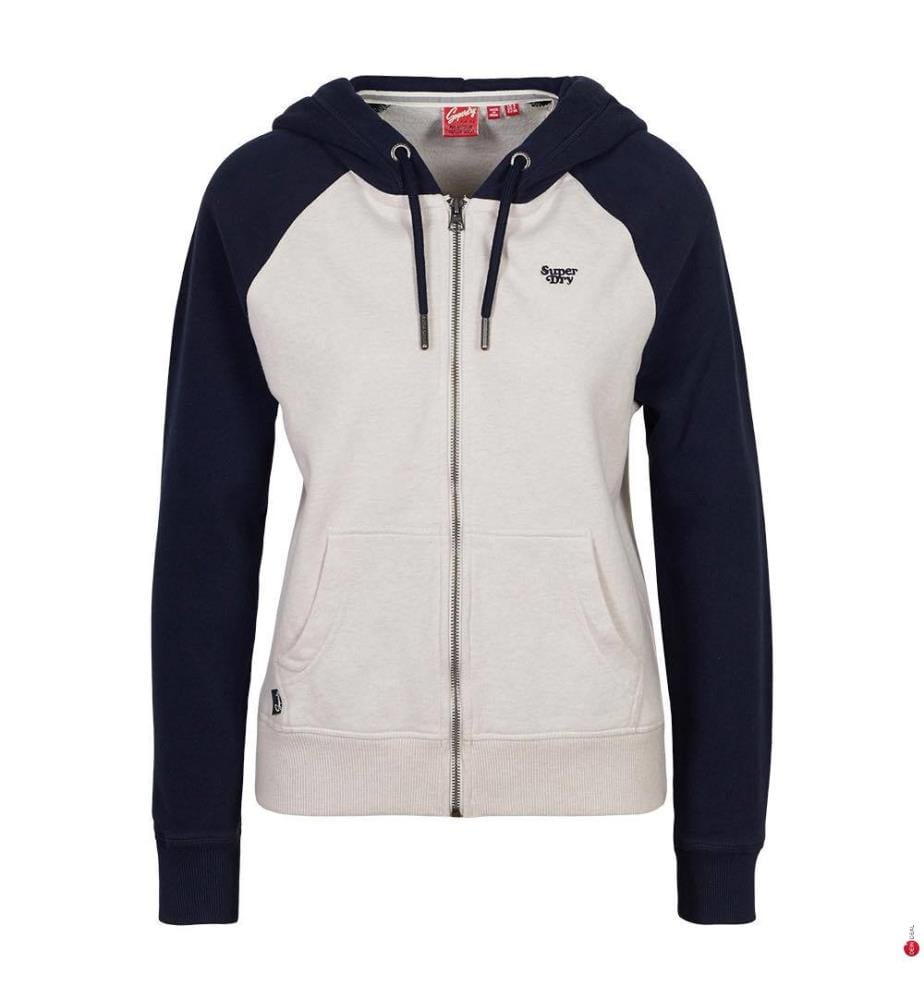 Zip Up Jacket - Rich Navy Light Oat Marl