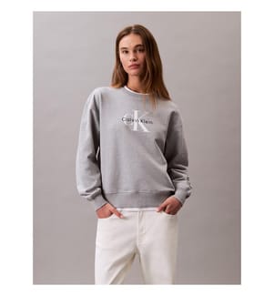 Sweatshirt mit Rundhalsausschnitt - Grau meliert