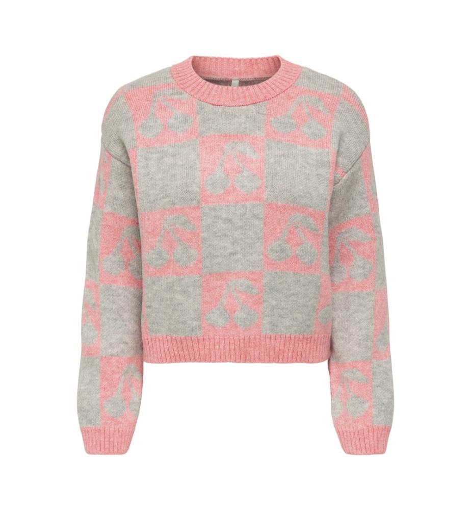 Sweater - Strawberry ice cream light grey