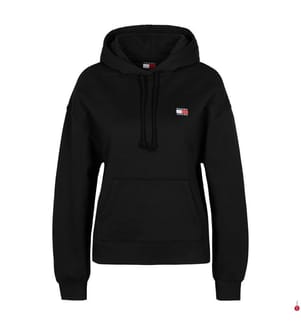 Badge Boxy Hoodie - Black