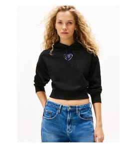 Kurzer Hoodie - Schwarz