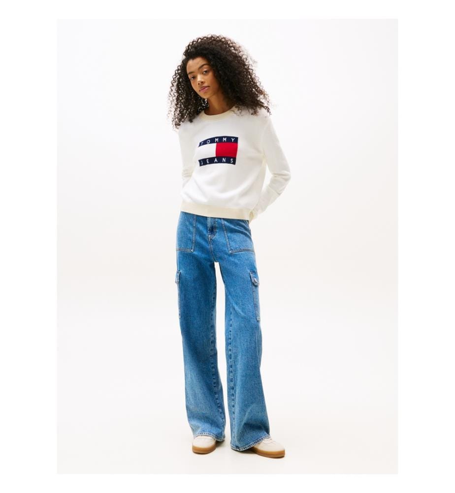 Colourblock Flag" sweater - Ecru