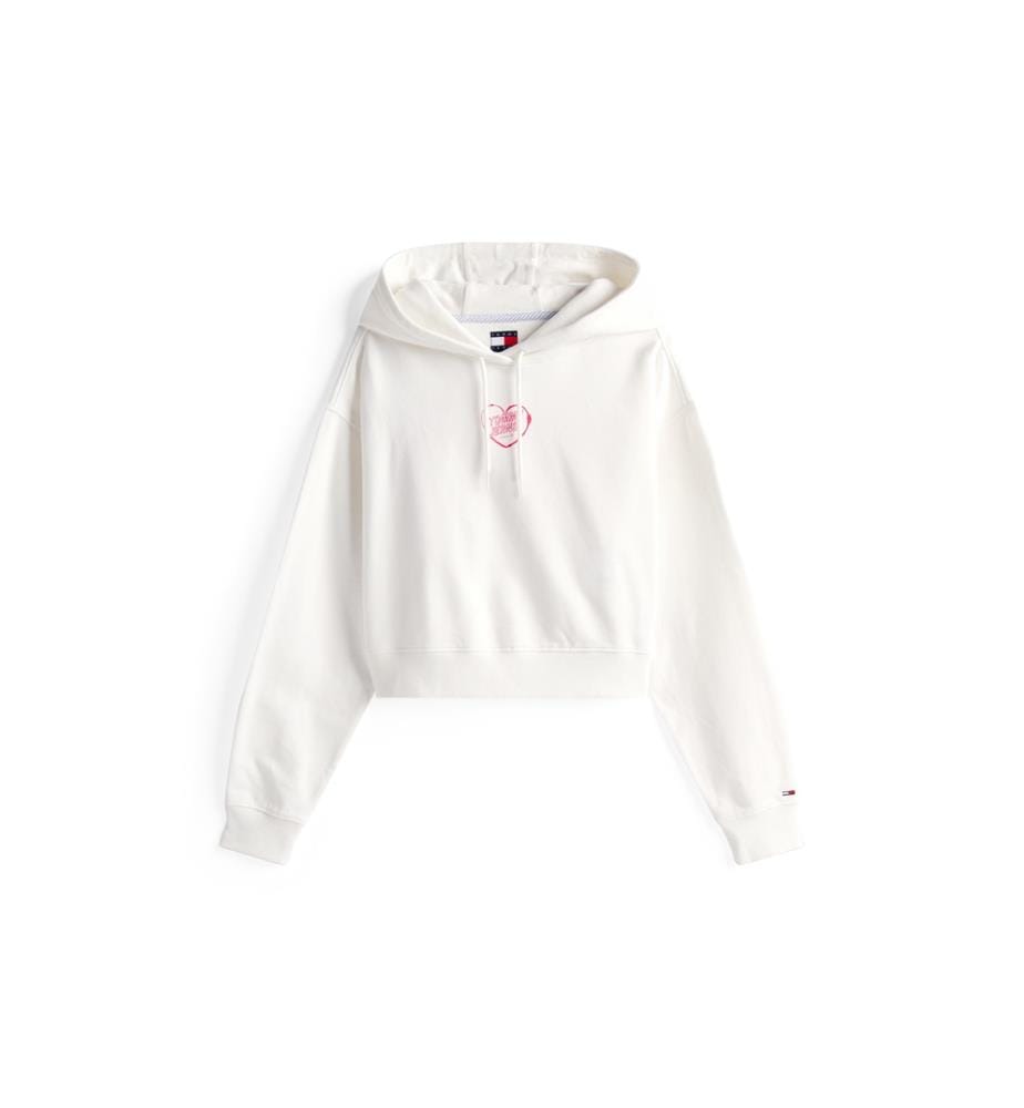 Kurzes Kapuzensweatshirt - Ecru