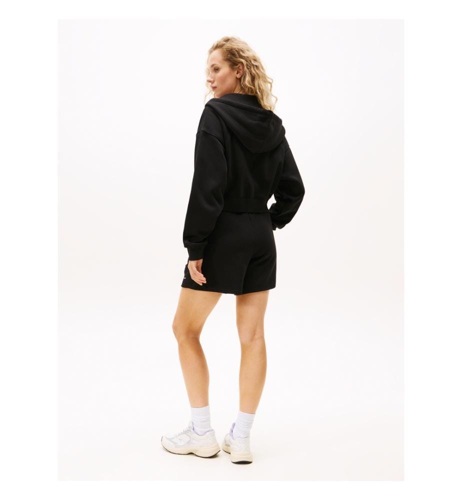 Short zip-up sweatshirt - Black