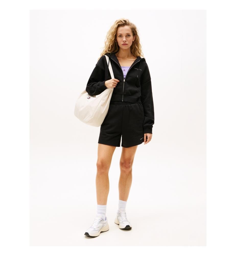 Short zip-up sweatshirt - Black