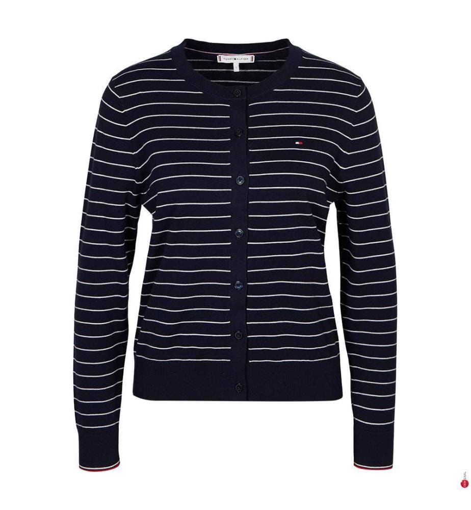 Regular Fit Cardigan - Navy and White