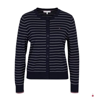 Regular Fit Cardigan - Navy and White