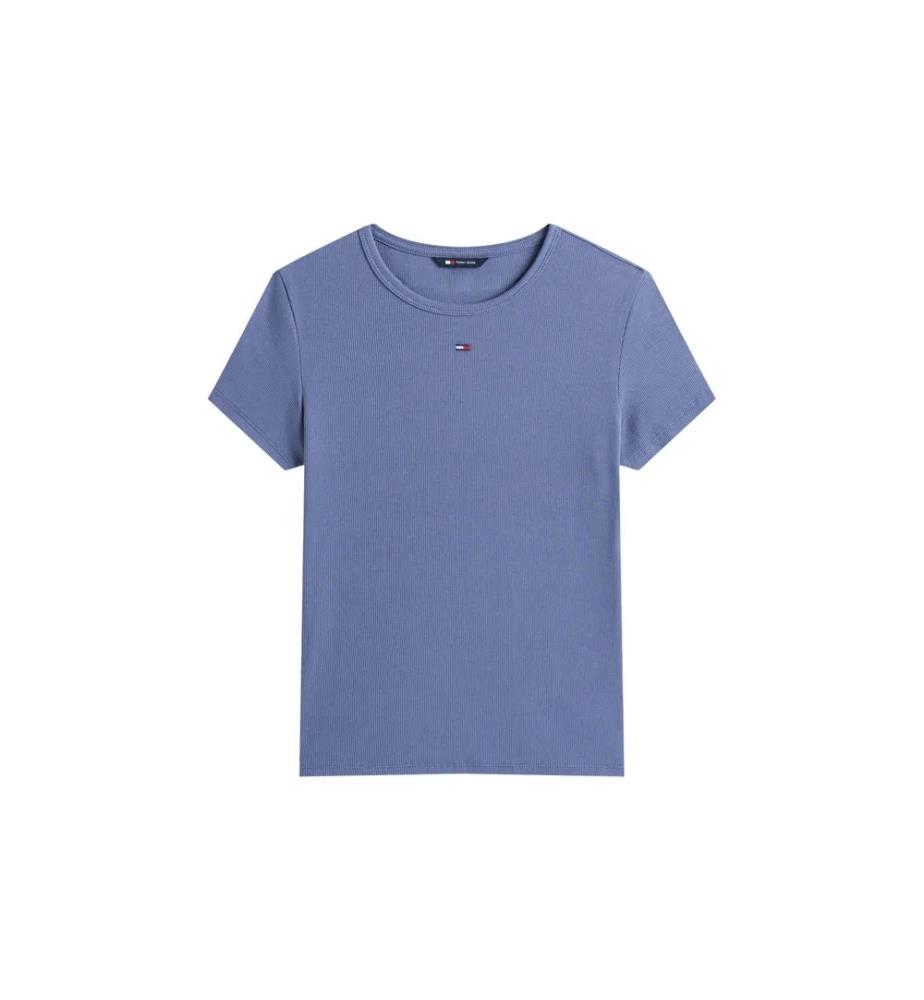Ribbed fitted T-shirt - Blue