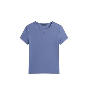 Ribbed fitted T-shirt - Blue