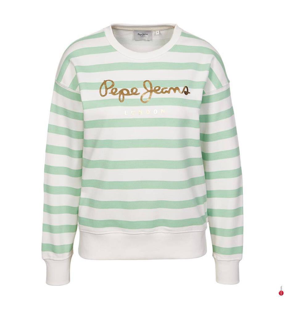Striped logo sweatshirt - White