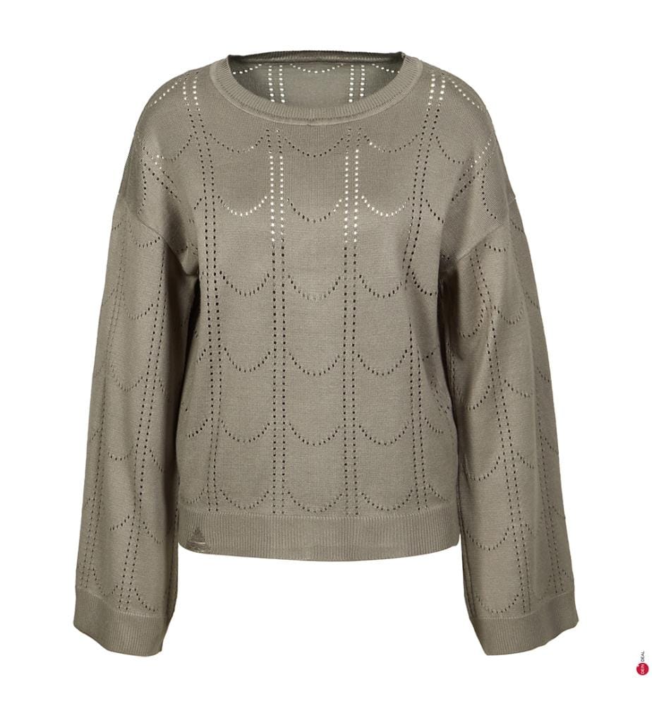 Pull gris en maille boutonné - Gris