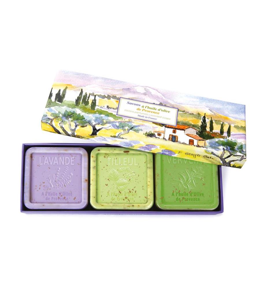 Seifenset 3x100g Provence Lavendel, Verveine, Lindenblüte