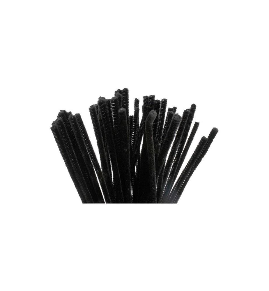 CREATIV COMPANY - Chenilledraht 6 mm 50 Stück, Schwarz