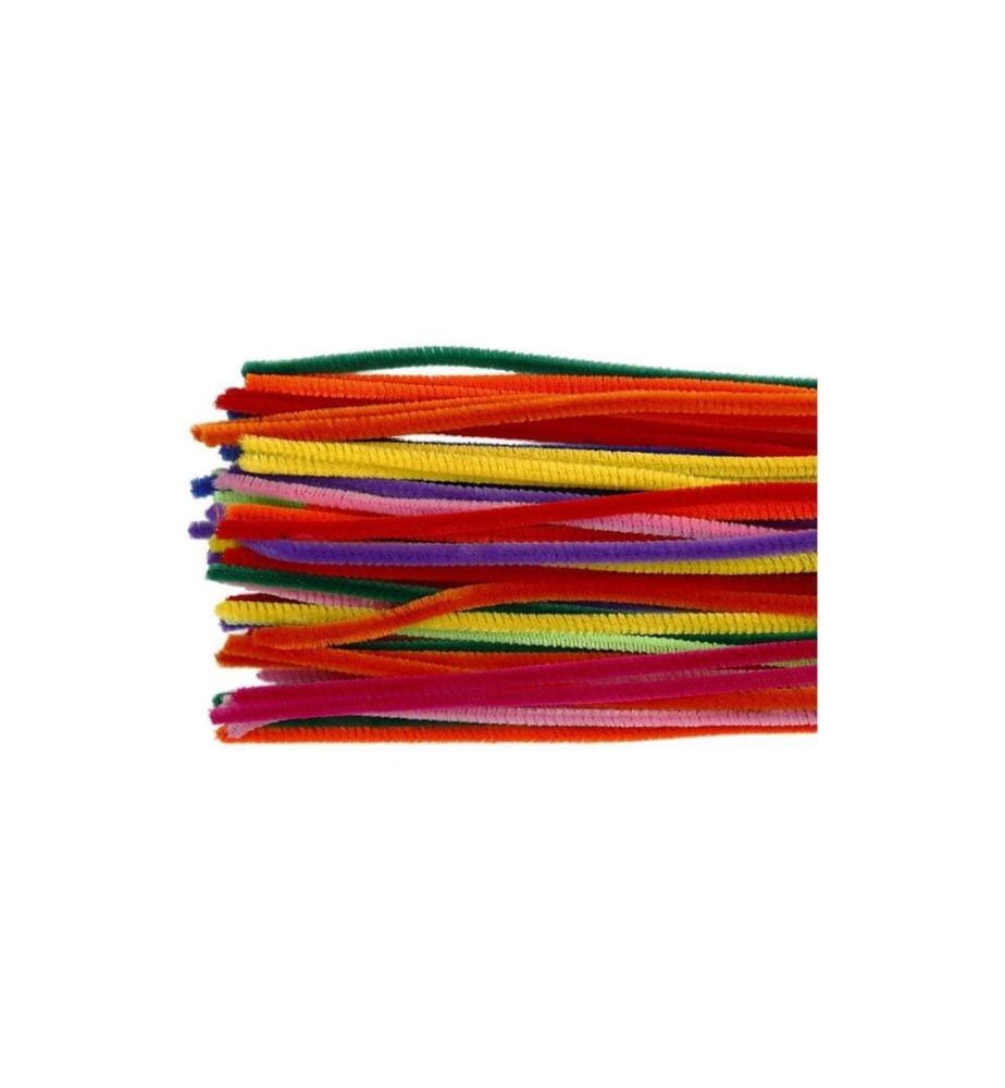 CREATIV COMPANY - Fil-chenille 6 mm 50 pièces, diverses couleurs