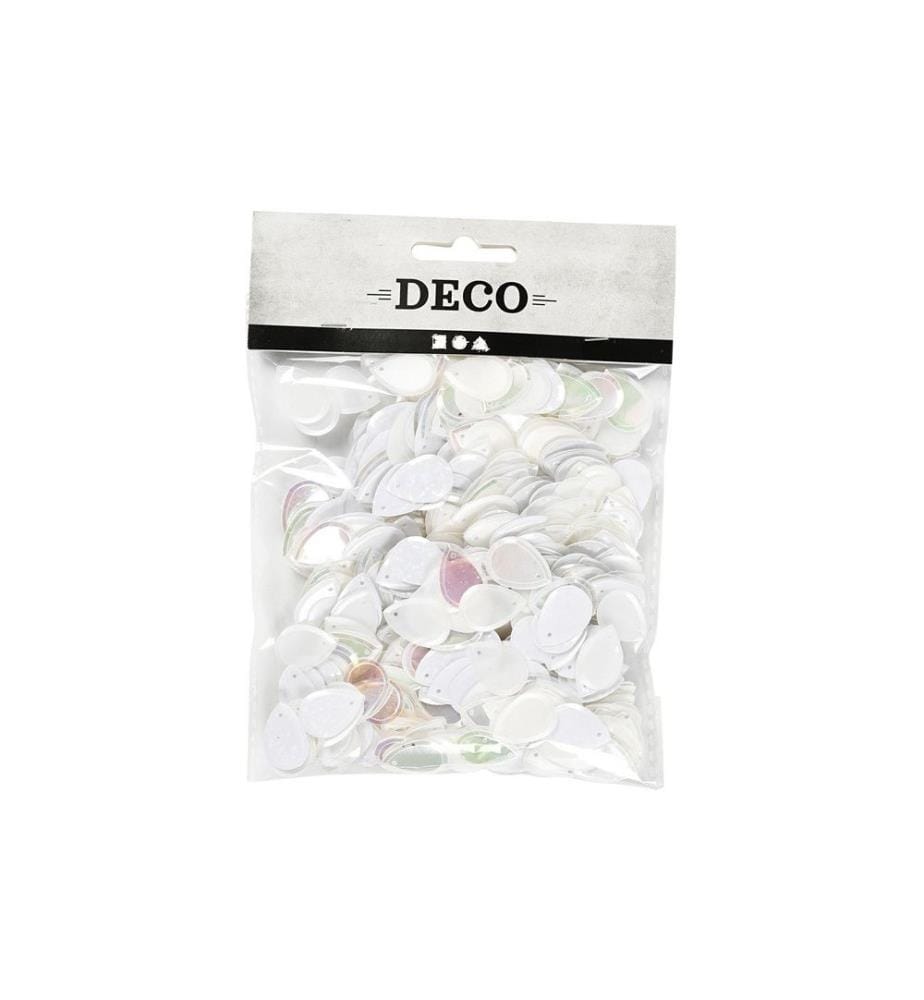 CREATIV COMPANY - Pailletten 14 x 19 mm, 50 g, Weiss