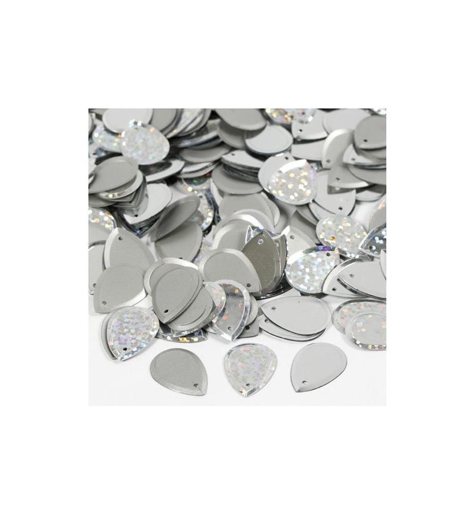 CREATIV COMPANY - Pailletten 14 x 19 mm, 50 g, Silber