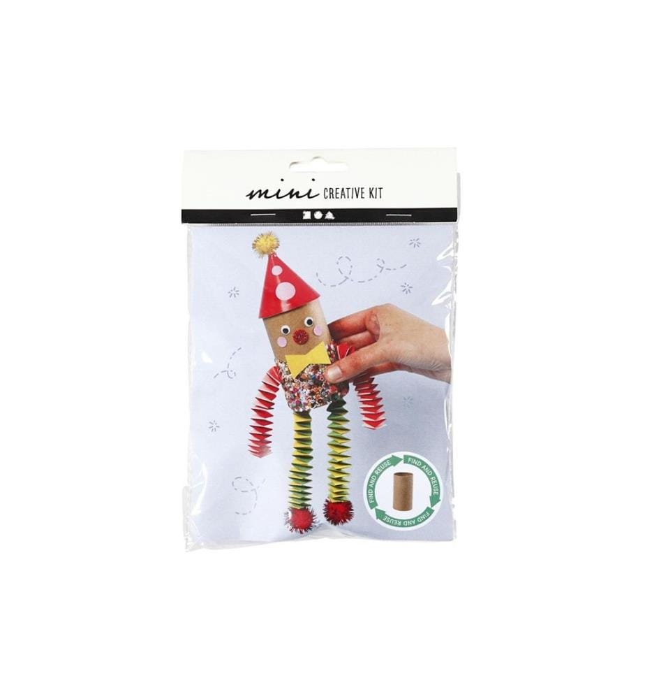CREATIV COMPANY - Bastelset Mini-WC-Papier-Rollen-Clown 7-teilig