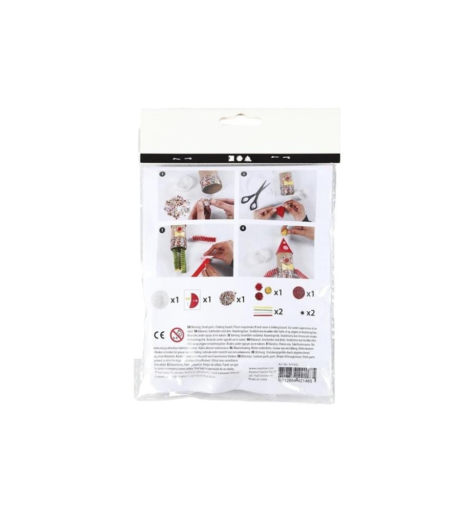 CREATIV COMPANY - Bastelset Mini-WC-Papier-Rollen-Clown 7-teilig