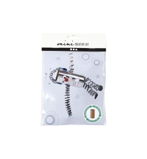 CREATIV COMPANY - Bastelset Mini WC-Papier-Rollen-Roboter 7-teilig, Silber