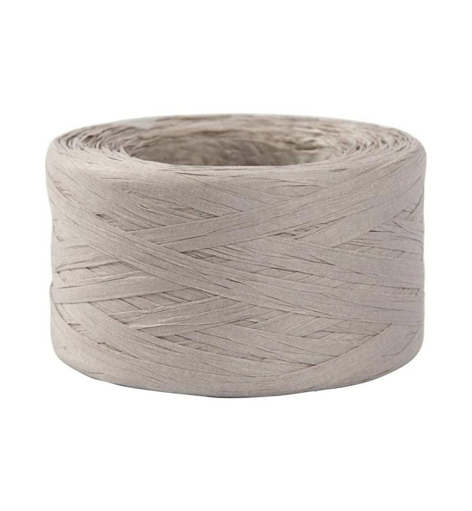 CREATIV COMPANY - Ruban cadeau Raphia 8 mm x 100 m, Gris clair