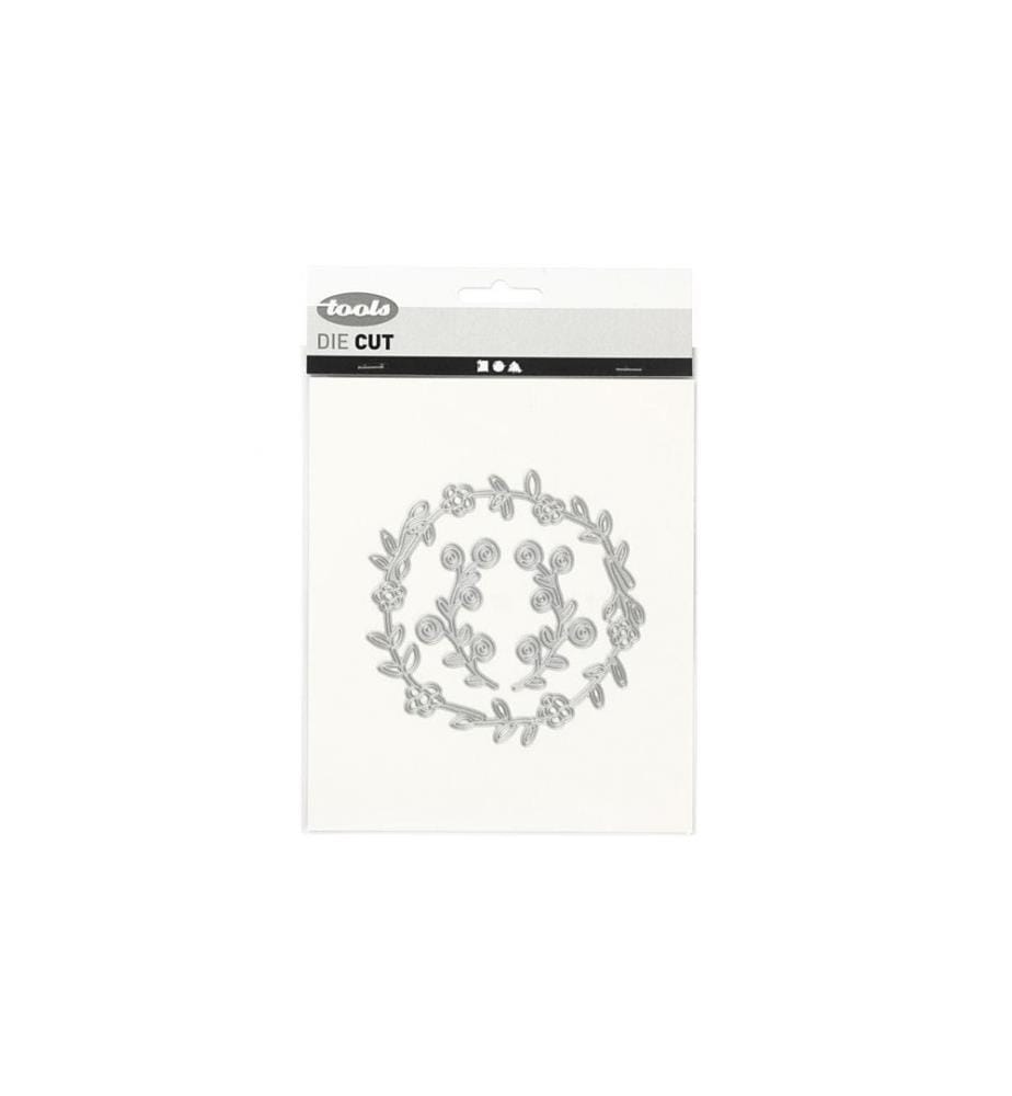CREATIV COMPANY - Stanzschablone 10.2 x 10 cm, Blumenkranz