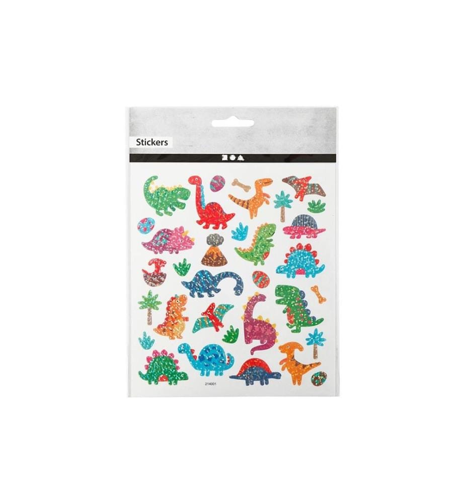 CREATIV COMPANY - Glitzersticker 15 x 16.5 cm 1 Blatt, Dinosaurier