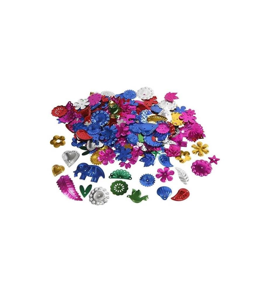 CREATIV COMPANY - Pailletten 400 g, 15 - 45 mm, Mehrfarbig