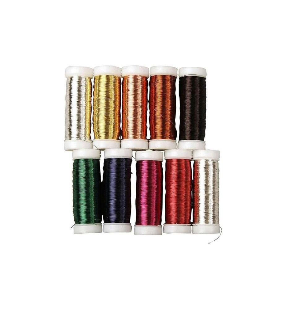 CREATIV COMPANY - Blumendraht 10 Rollen à 50 g Mehrfarbig