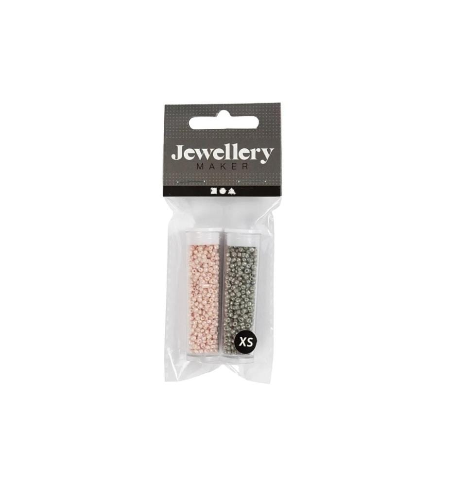 CREATIV COMPANY - Perles de rocaille Perles de verre Gris/rose